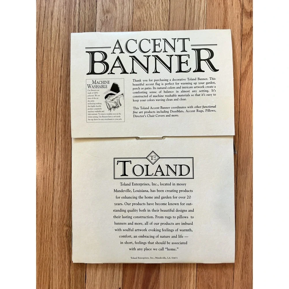 Vintage TOLAND Accent Banner Flag 